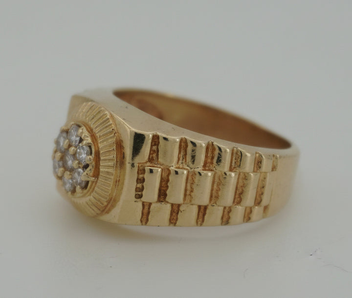 10k YELLOW GOLD MEN CZ RING