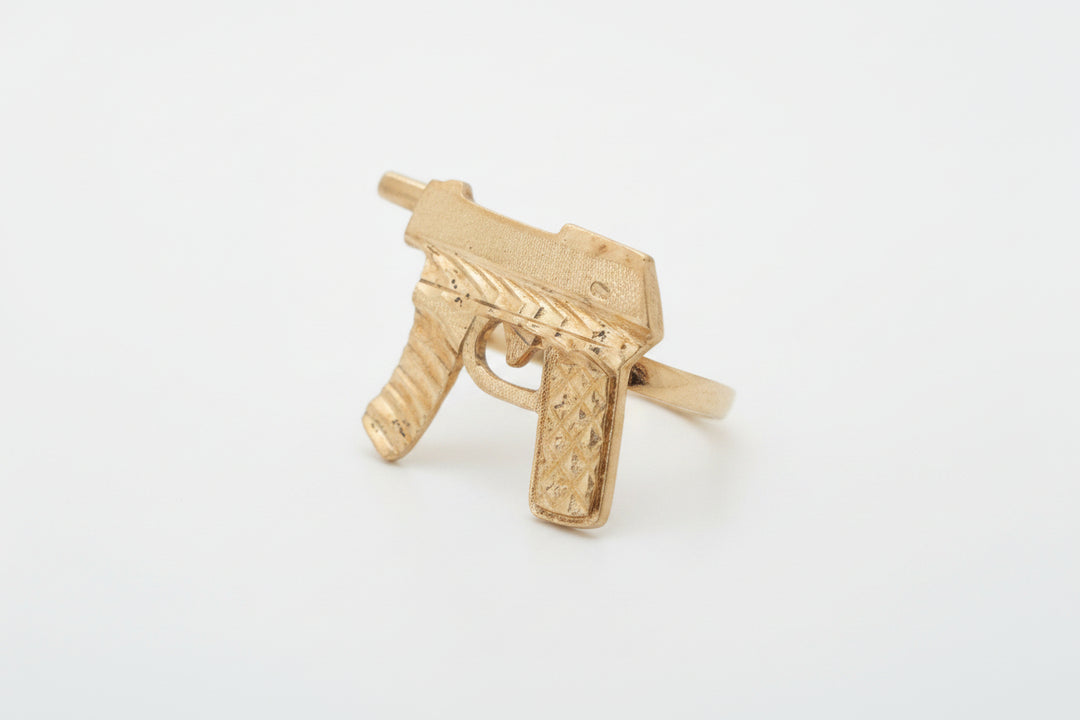 10K YELLOW GOLD GUN RING