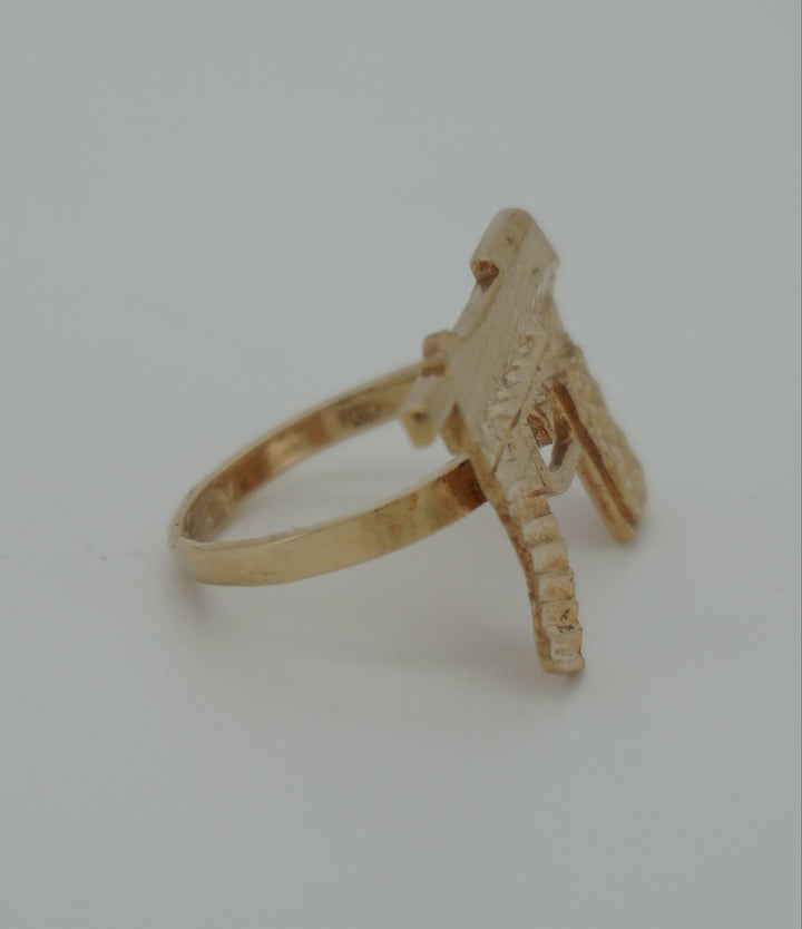 10K YELLOW GOLD GUN RING