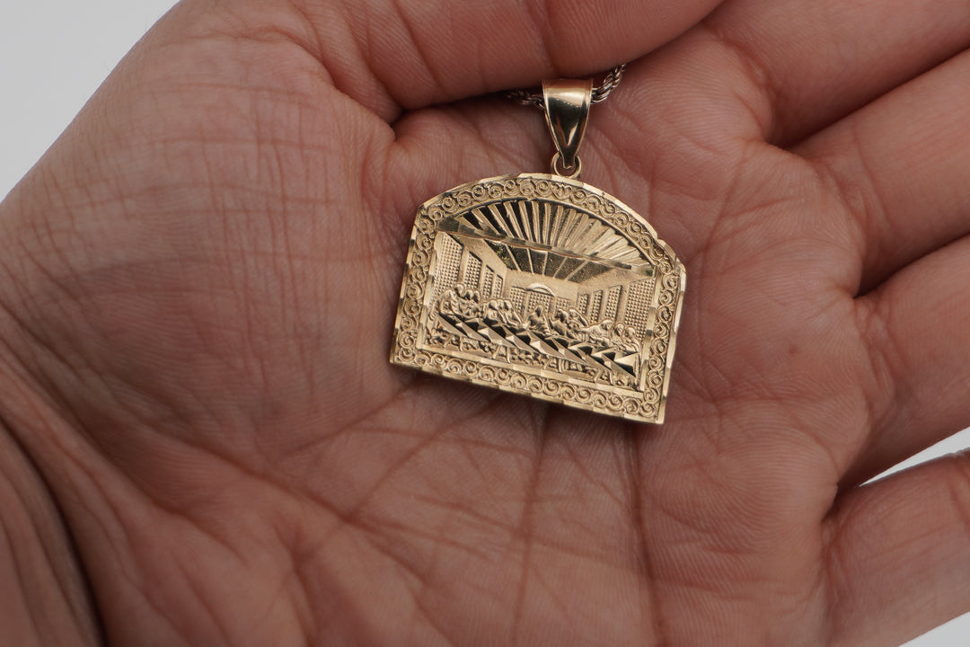 10K YELLOW GOLD LAST SUPPER PENDANT