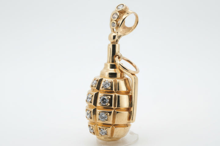 10K YELLOW GOLD GRENADE PENDANT WITH CZ