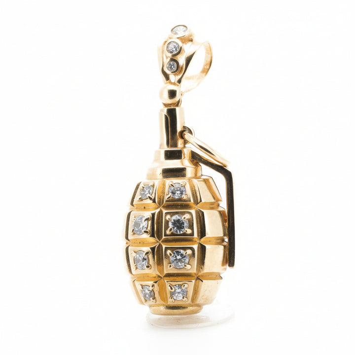 10K YELLOW GOLD GRENADE PENDANT WITH CZ