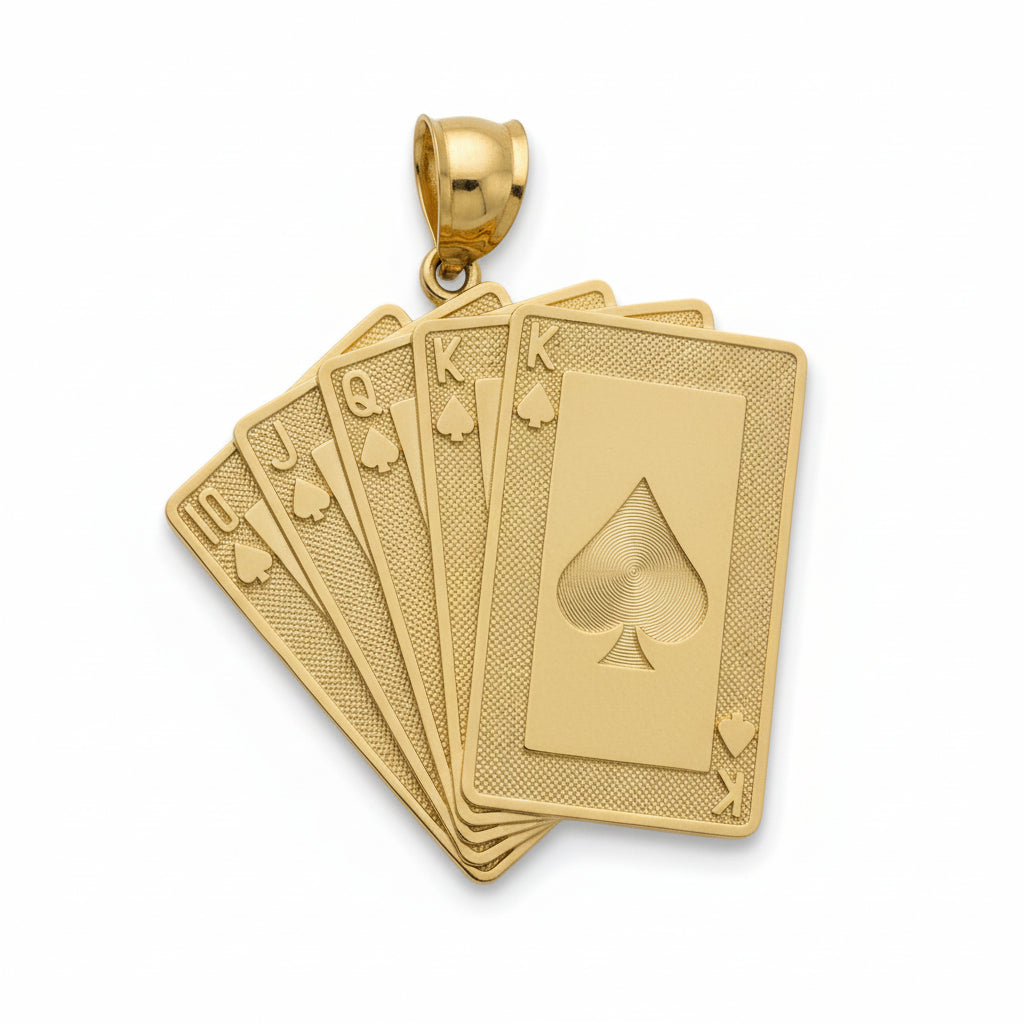 10K YELLOW GOLD PLAYING CARDS  PENDANT