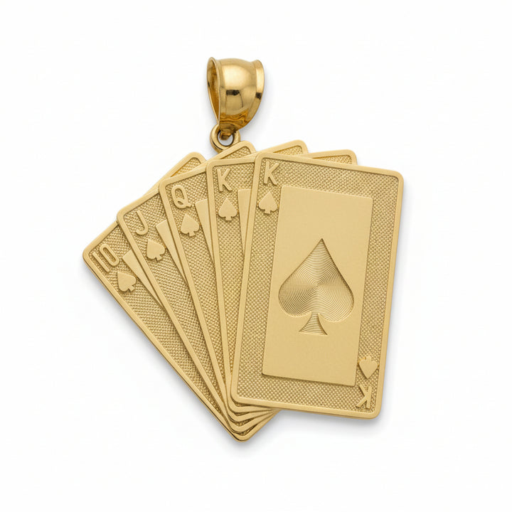 10K YELLOW GOLD PLAYING CARDS  PENDANT