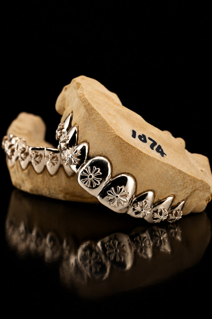 10K GOLD CHROME CROSS GRILLZ