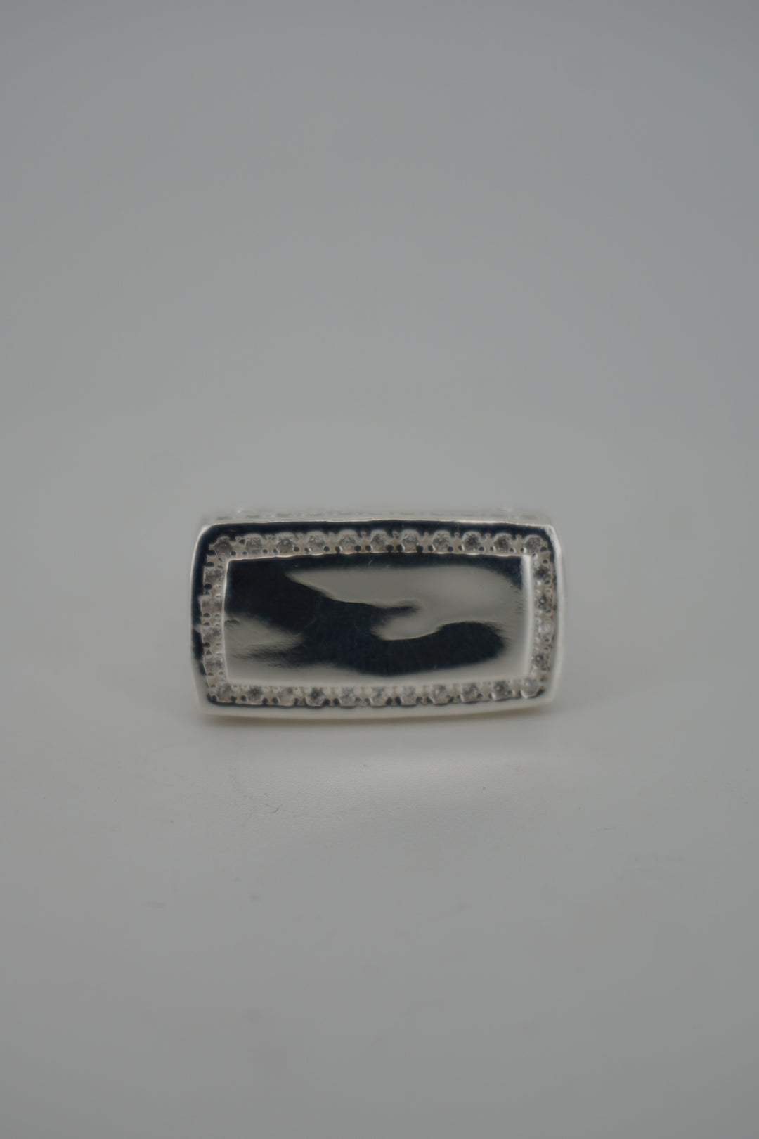 925 STERLING SILVER ID NUGGET MEN'S CZ RING