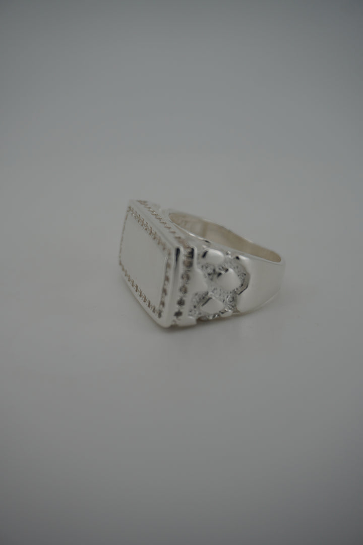 925 STERLING SILVER ID NUGGET MEN'S CZ RING
