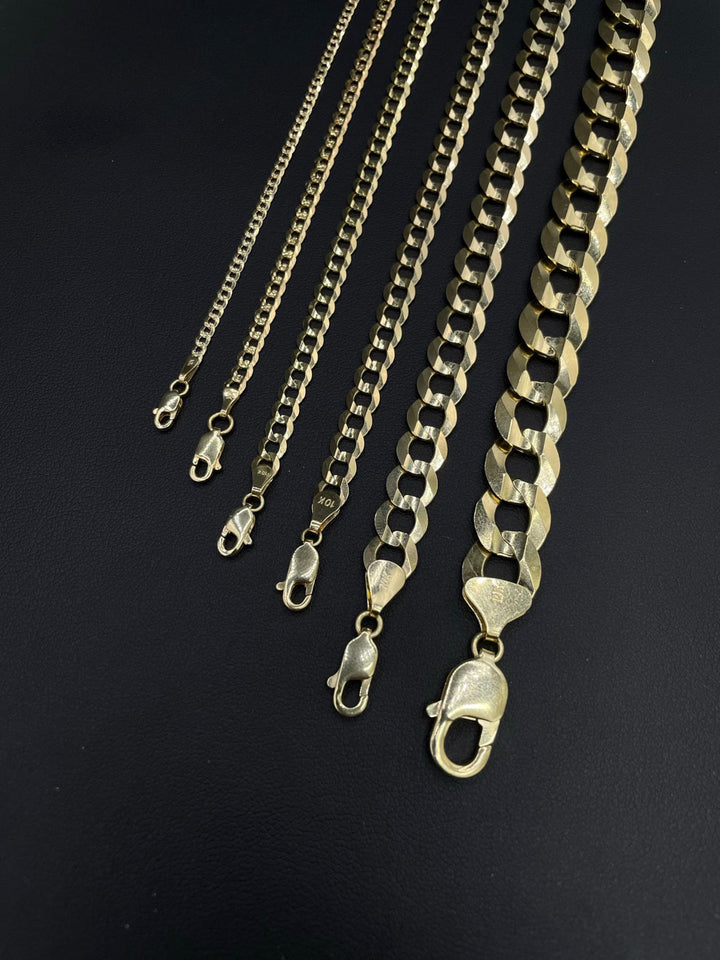 SOLID CURB LINK BRACELETS (CUBAN LINK ) 10K / 14K GOLD BRACELETS
