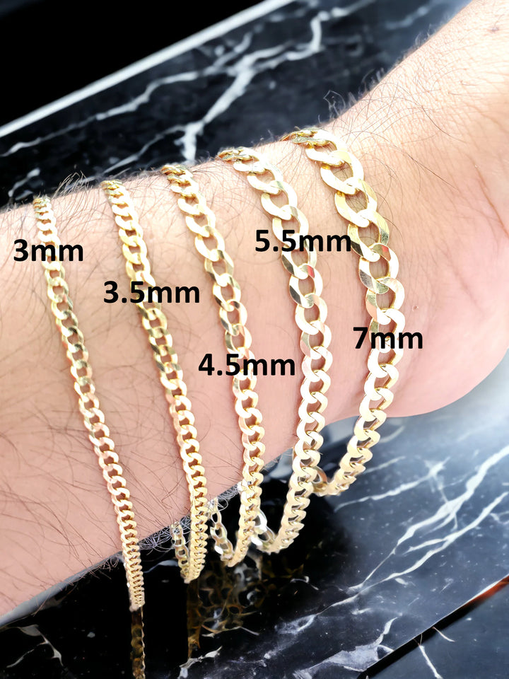 SOLID CURB LINK BRACELETS (CUBAN LINK ) 10K / 14K GOLD BRACELETS