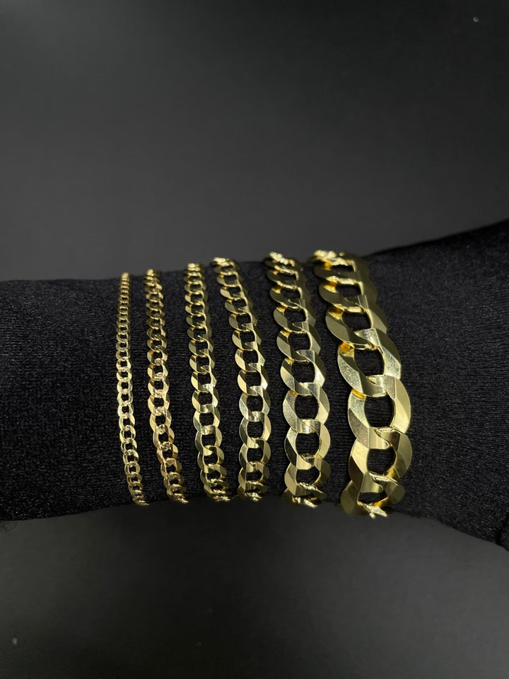 SOLID CURB LINK BRACELETS (CUBAN LINK ) 10K / 14K GOLD BRACELETS