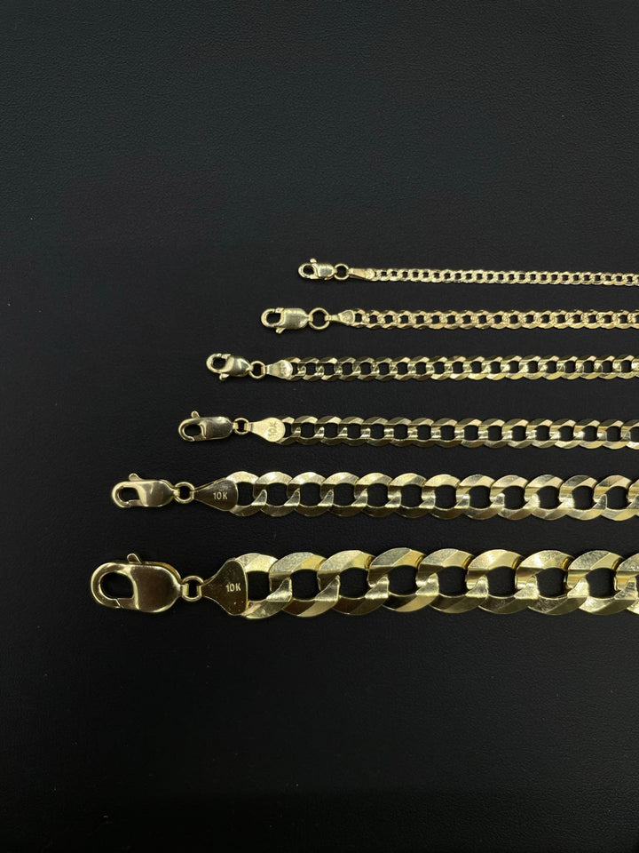 SOLID CURB LINK BRACELETS (CUBAN LINK ) 10K / 14K GOLD BRACELETS
