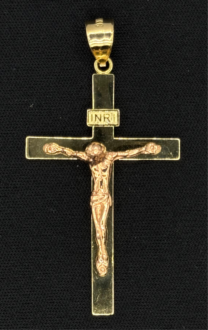 10K GOLD JESUS CROSS PENDANT