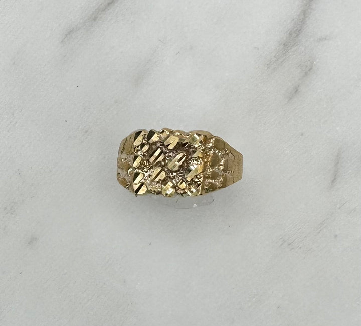 10K SQUARE NUGGET RING