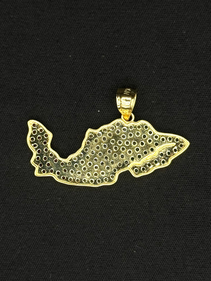 10K GOLD TRI COLOR MEXICO FLAG PENDANT