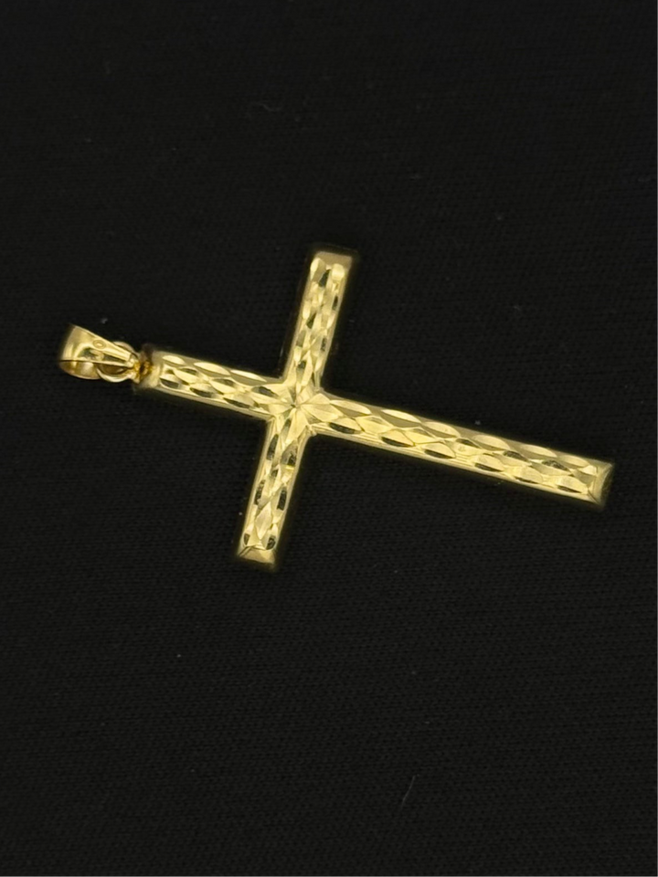 10K GOLD DIA CUT CROSS PENDANT