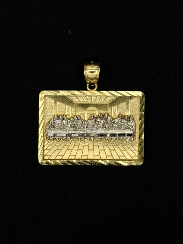10K GOLD TWO TONE LAST SUPPER 3D PENDANT