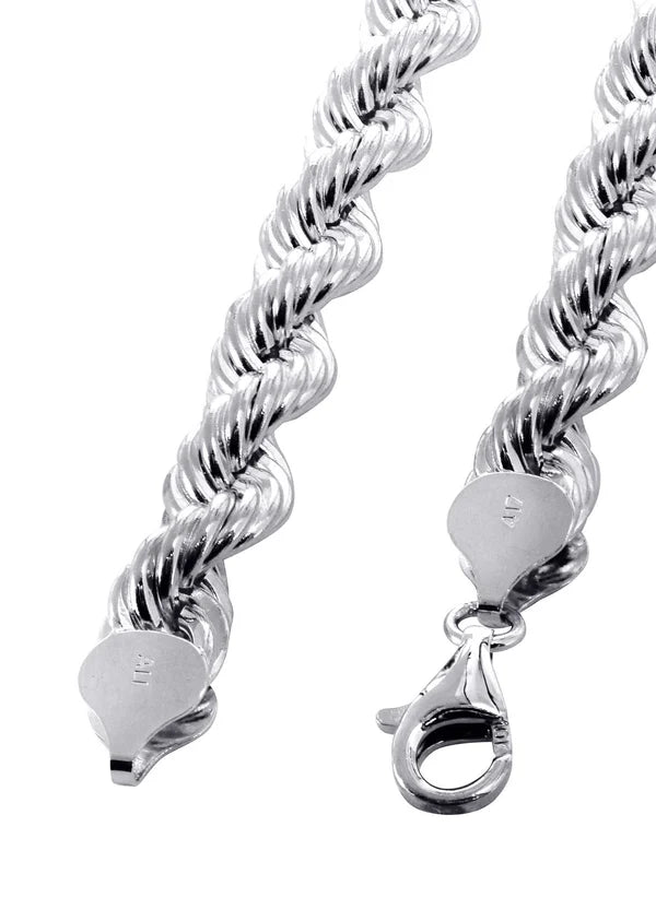 WHITE GOLD SOLID ROPE CHAINS 10K / 14K GOLD
