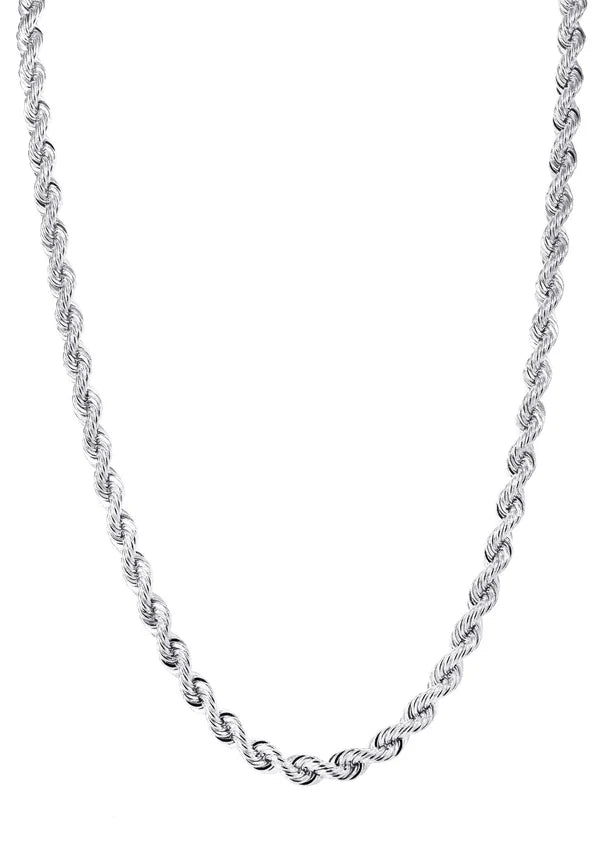 WHITE GOLD SOLID ROPE CHAINS 10K / 14K GOLD
