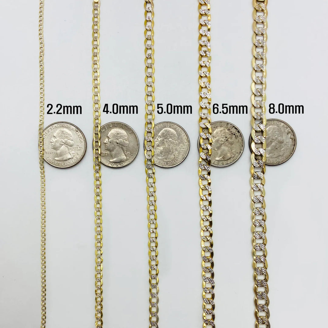 SEMI SOLID DIA CUT CUBAN  10K / 14K GOLD BRACELETS