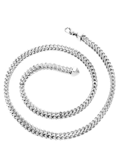 WHITE GOLD SEMI SOLID FRANCO CHAINS 10K / 14K WHITE GOLD