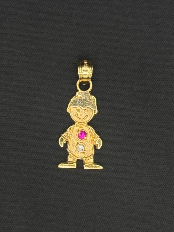 10K GOLD BOY CHILD BIRTH STONE PENDANT