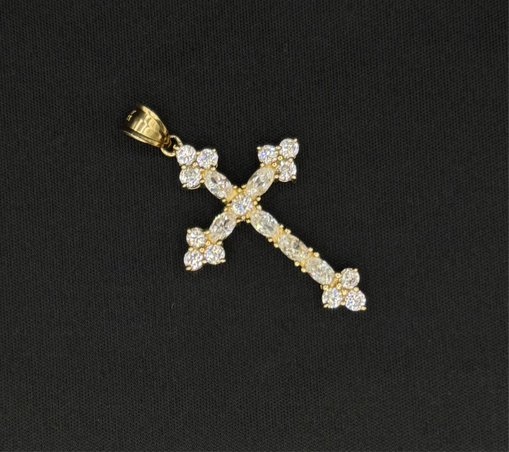 10K GOLD CZ CROSS PENDANT