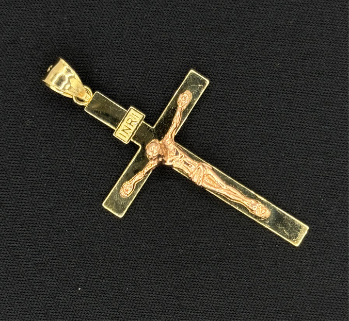10K GOLD JESUS CROSS PENDANT