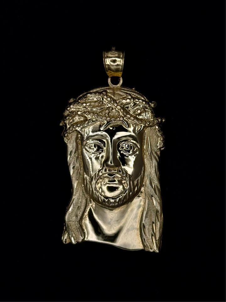 10K GOLD JESUS HEAD 3D PENDANT