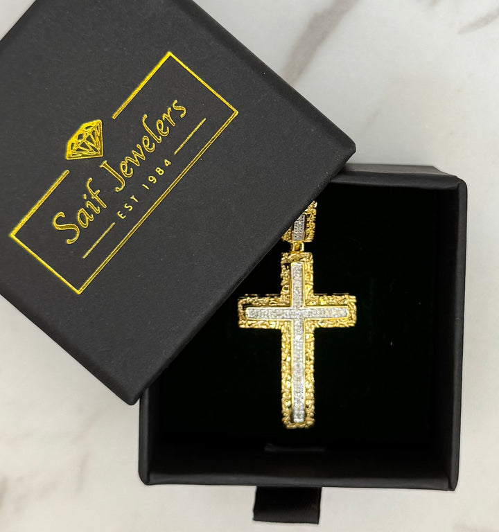 10K GOLD CROSS DIAMOND PENDANT