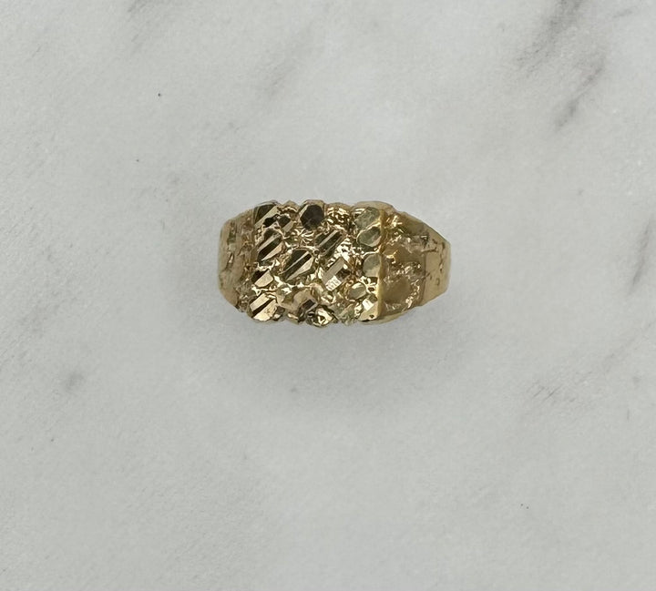 10K SQUARE NUGGET RING
