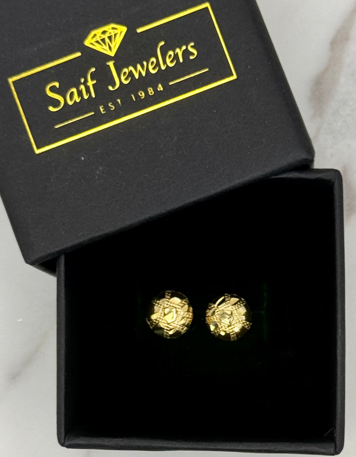 10K GOLD TURTLE NUGGET EARRINGS