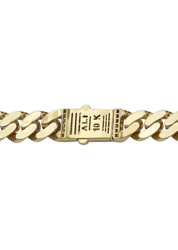 ICED OUT CZ SEMI SOLID MIAMI CUBAN CHAINS 10K / 14K GOLD