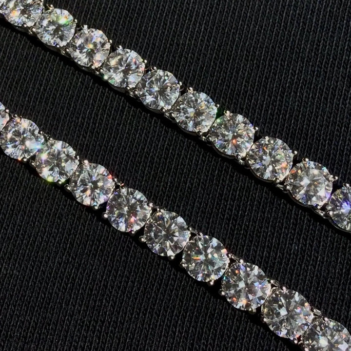 NATURAL DIAMOND TENNIS CHAIN 14K WHITE  GOLD