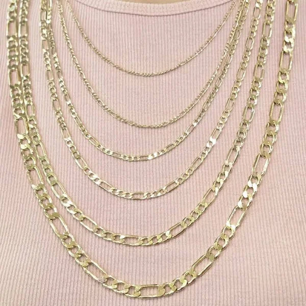GOLD SOLID FIGARO CHAIN 10K / 14K