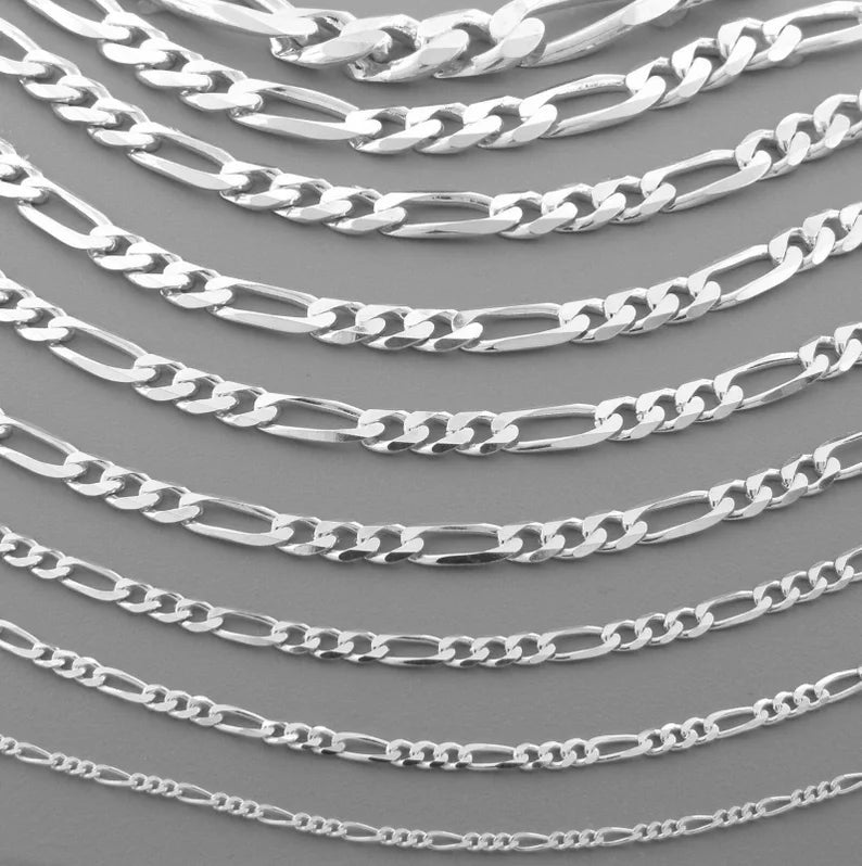 925 STERLING SILVER FIGARO CHAIN