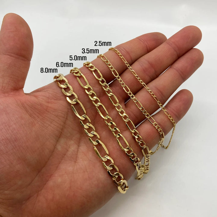 SOLID FIGARO BRACELETS 10K / 14K GOLD