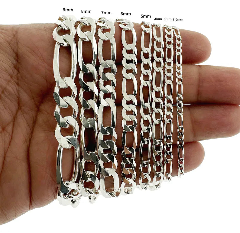 925 STERLING SILVER FIGARO CHAIN