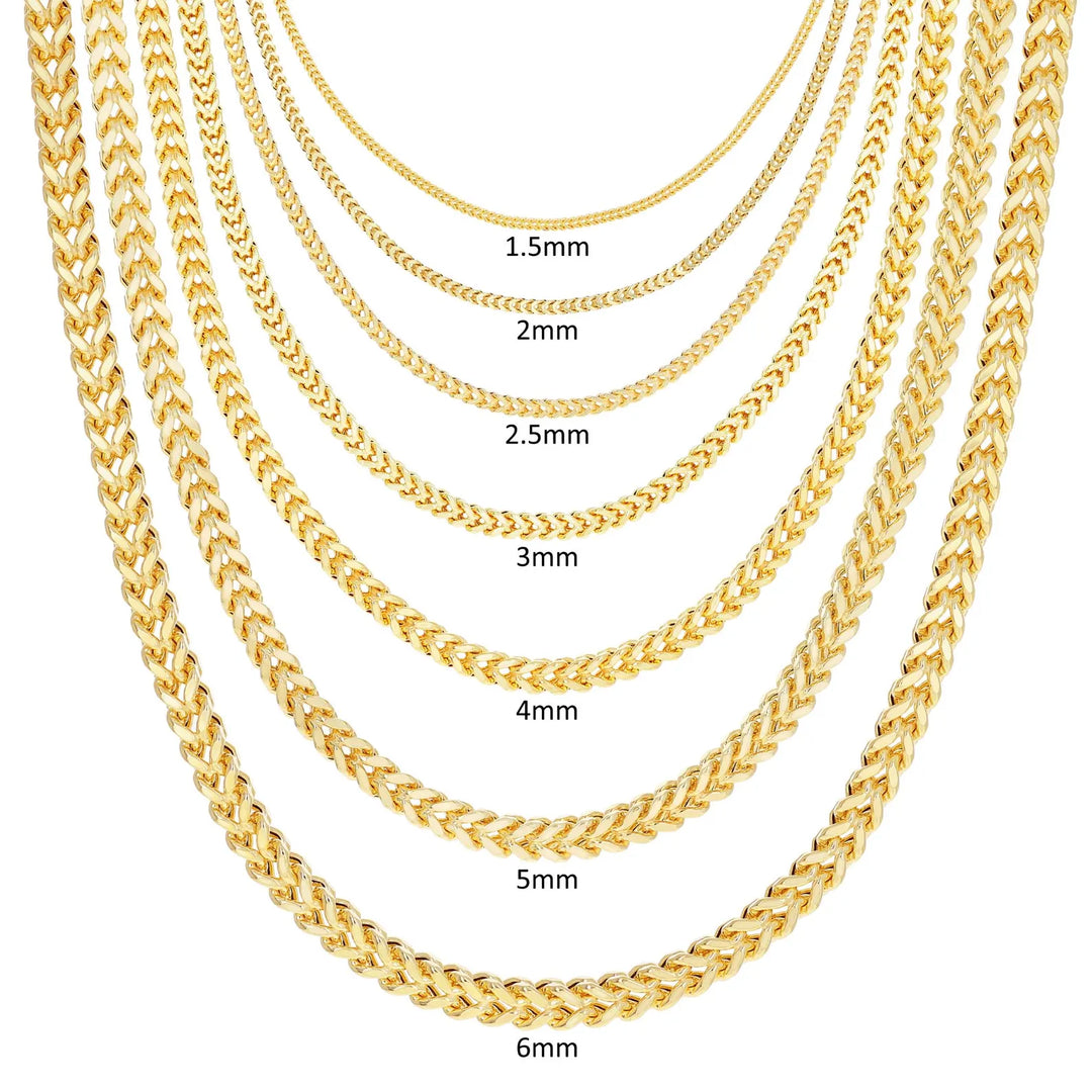 GOLD SEMI SOLID FRANCO CHAINS 10K / 14K