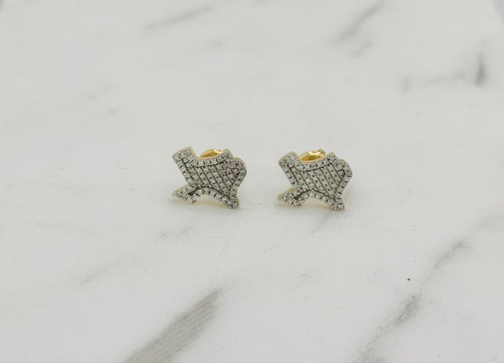 10K GOLD TEXAS DIAMOND STUDS