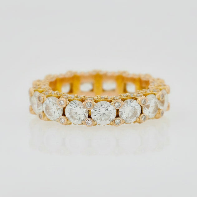 14K Y/G 6.50CT DIAMOND MENS RING