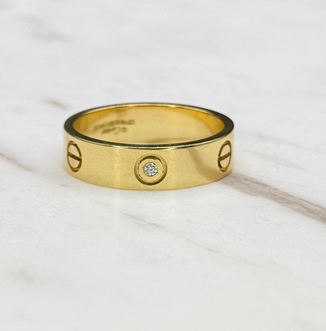 14K GOLD CARTIER BAND WITH CZ STONE