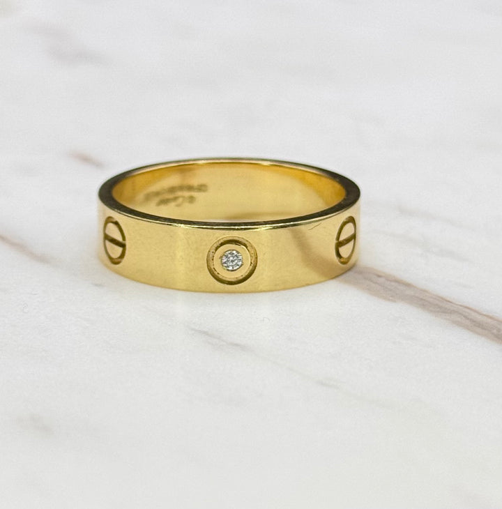 14K GOLD CARTIER BAND WITH CZ STONE