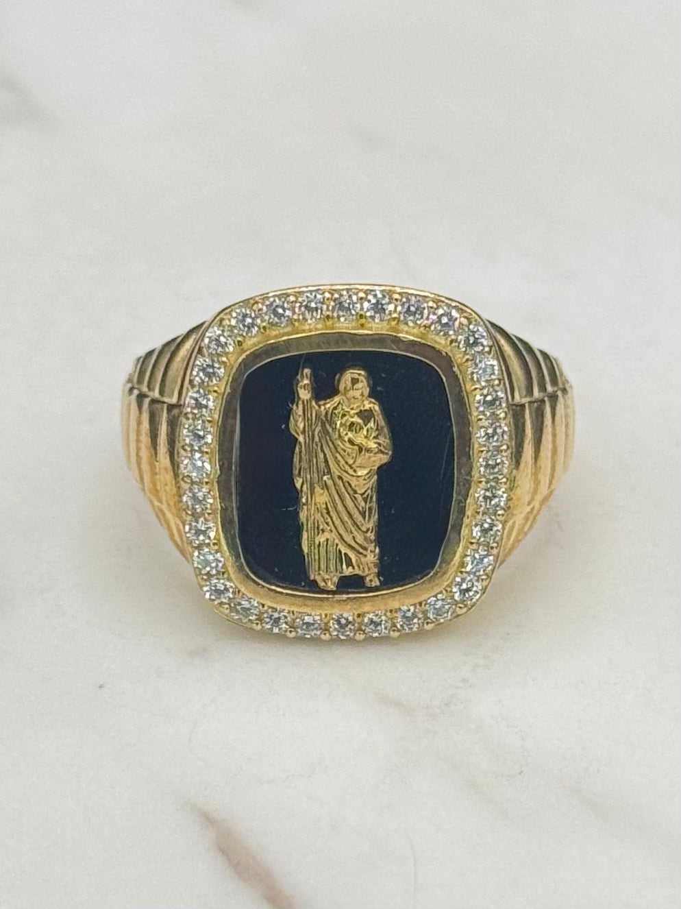 10K GOLD CZ SAINT JUDE RING