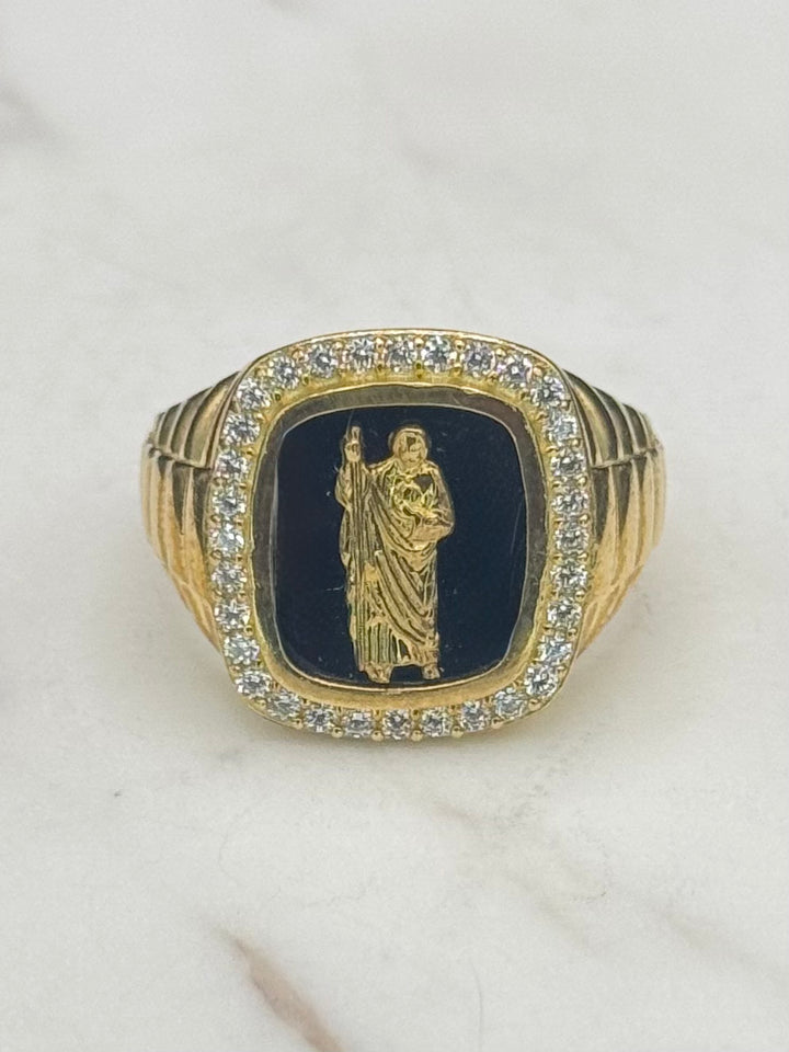 10K GOLD CZ SAINT JUDE RING