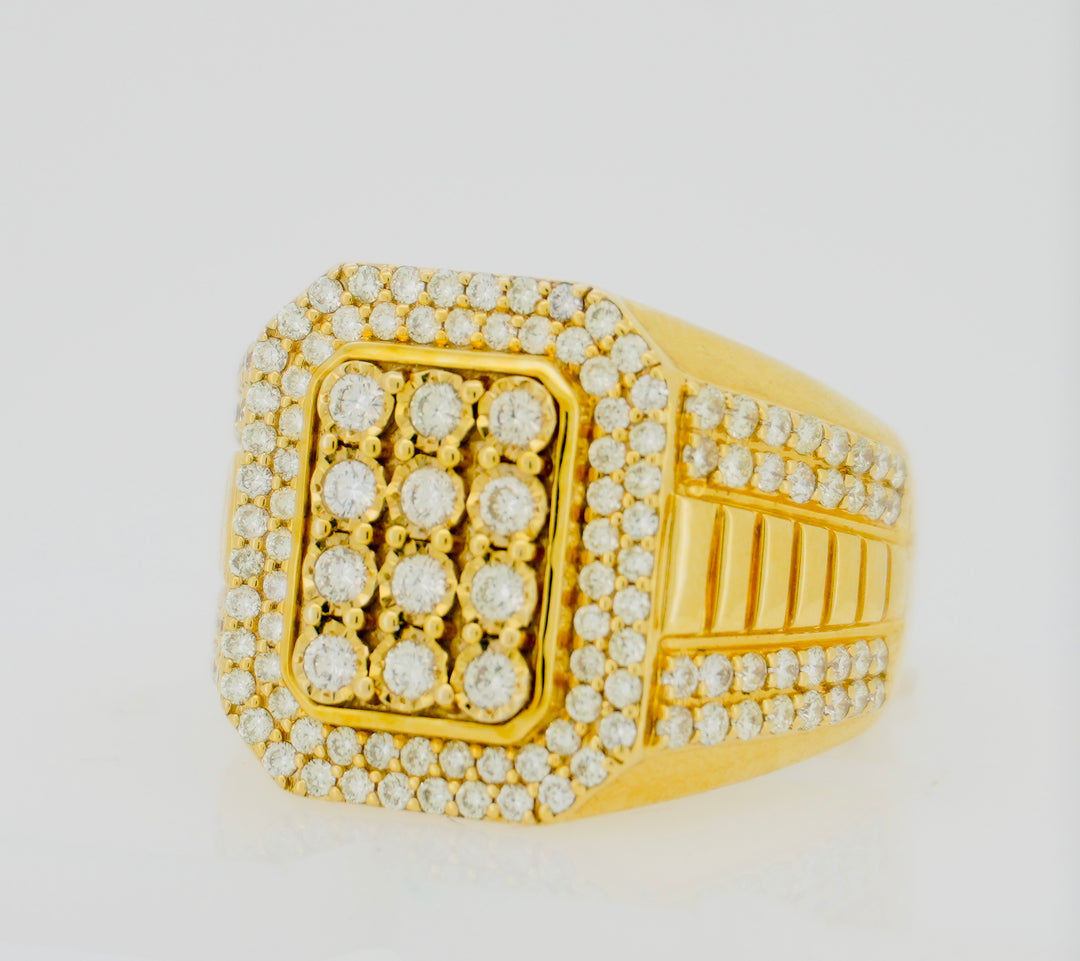 10K Y/G 1.71CT DIAMOND MENS RING