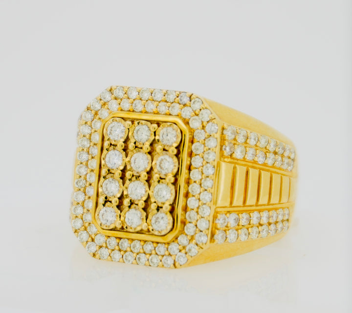 10K Y/G 1.71CT DIAMOND MENS RING