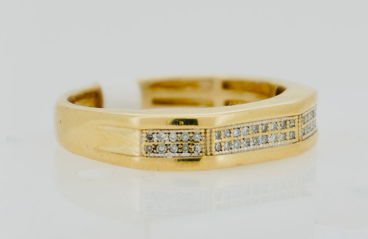 10K Y/G 0.24CT DIAMOND MENS RING