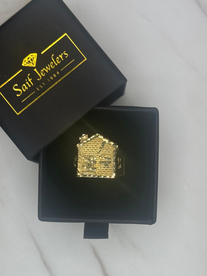 10K GOLD TRAP HOUSE RING