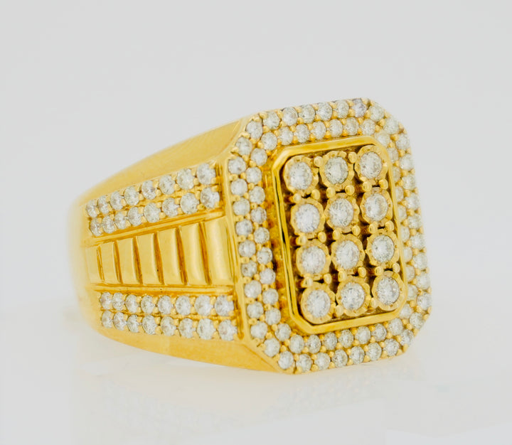10K Y/G 1.71CT DIAMOND MENS RING