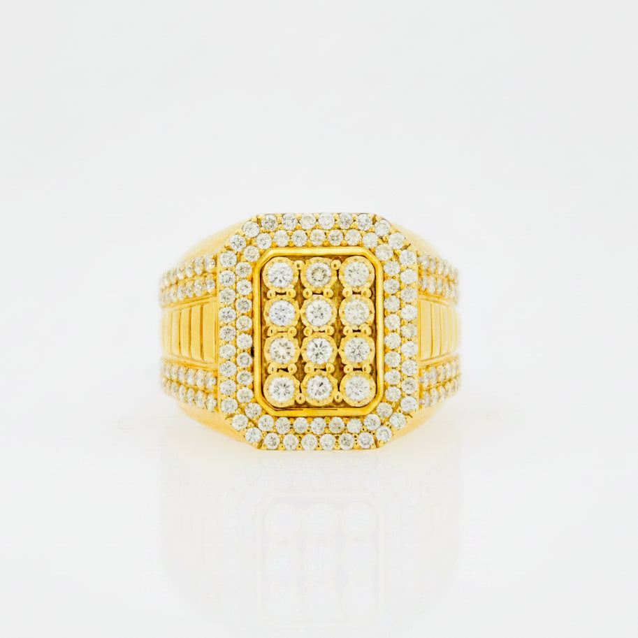 10K Y/G 1.71CT DIAMOND MENS RING